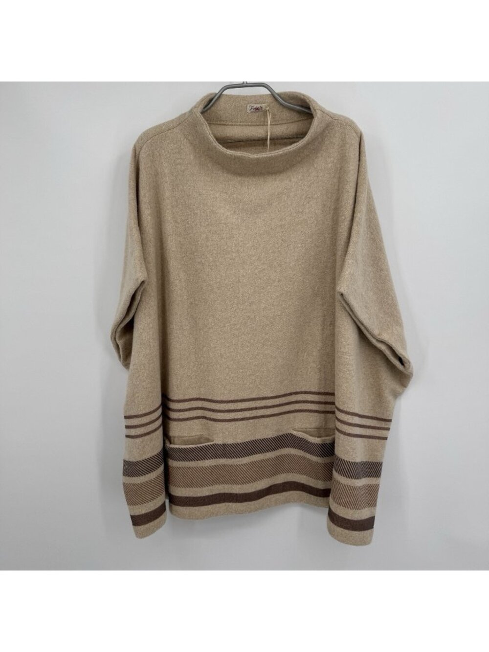Faherty Park City Poncho Sweater Size L/XL Sundance Serape Oversized Mock Neck